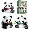 EnixwH Panda Mini Building Blocks Set, 686 Pezzi Mini Mattoncini Da Costruzione | Mini Giocattoli Di Panda, Panda Cute Animals Building Set, Panda Micro Building Blocks Vestito per Adulti Bambini