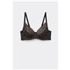Tezenis Reggiseno Balconcino Non Imbottito In Pizzo Riciclato Paris Donna Nero