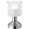 RL LIVE YOUR LIGHT Reality R59521007 Gral Lampada Tavolo, 1xE14, 40 W, Nichel Opaco/Trasparente Chiaro, 17 cm
