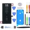 OnlyTech Batteria di ricambio premium per iPhone 11-3110mAh, identico all'originale, kit 12 strumenti professionali e adesivo schermo inclusi