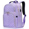 Kuosdaz Zaino da donna, 15,6 pollici, zaino per la scuola, per ragazze, adolescenti, con porta di ricarica USB, zaino per computer portatile, elegante, impermeabile, per scuola, università, viaggi, viola