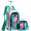 HTgroce Zaino magico reversibile con paillettes per bambini e ragazze, zaino per la scuola con ruote, zaino per la scuola con portapranzo unicorno verde., Verde - Gufo, M, Zaino per bambini