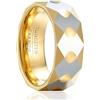 SOXEMAN Fascia Nuziale Unisex in Tungsteno Larghezza 8mm con Design Sfaccettato Infinity Gleam (Misura USA) | Oro Champagne | Misura USA 13 (69,7 mm)