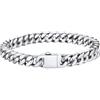 Bestyle Bracciale Uomo Acciaio Cubana Miami Stile Punk Hip Hop, Larghezza 7 mm, Lunghezza 19 cm, Braccialetto Uomo Impermeabile Resistente al sudore Non Scolorisce