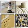 Artscope Stampe e Quadri su Tela 4 pz. Spiaggia e Pietre Immagine Fotografia Murale Tela Wall Art Bel Regalo per Home Decor Ristorante Cucina Regalo di Anniversario Compleanno 30x30CM