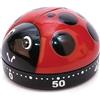 Kikkerland Kitchen Coccinella Timer da Cucina Plastica, Rosso, 4 x 4 x 10 cm