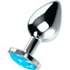 Anal,OhMama Plug Anale In Metallo Con Gioiello Bianco OhMama - S - L , Blu scuro