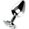 Anal,OhMama Plug Anale In Metallo Con Gioiello Bianco OhMama - S - L , Bianco