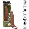 Calexotics Dildo Vibrante con Anelli per Doppia Penetrazione Maxx Marrone