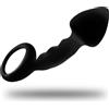 Anal,OhMama Plug Anale Curvo in Silicone con Anello per il Pene OhMama