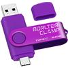 BORLTER CLAMP 64GB Chiavetta USB 3.0 Type-C, BorlterClamp 2 in 1 Pendrive (USB C e USB-A 3.0) Memoria Flash OTG USB Flash Drive Girevole per Android Smartphone Samsung S10 S8, Huawei honor, Laptop, PC (Porpora)