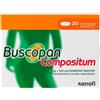 Opella Healthcare Buscopan Compositum Doppia Azione contro Dolori Forti e Crampi Addominali, 20 Compresse Rivestite