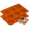 Melearch Teglia per muffin, 2 Pezzi stampo in silicone per dolci con 6 Stampi Muffin, pirottini in silicone, stampi per muffin antiaderente, stampo mini plumcake - lavabile in lavastoviglie
