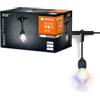 LEDVANCE SMART+ String catena di luci colorate WiFi da esterno, 4,5 W, 240 lm, nera, luce bianca calda (3000 K) e luce RGB 16 milioni di colori, controllo da app, compatibile con Amazon, Google, IP44