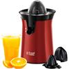 Russell Hobbs Spremiagrumi con Rotazione a Pressione bi-direzionale 60 W in Acciaio Inox colore Rosso - 26010-56