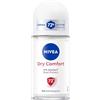 NIVEA Dry Comfort Deodorante Roll-On in confezione da 6 x 50 ml), Deodorante antitraspirante, Deo roll con formula Dual Active con doppio anti-traspirante a lunga durata