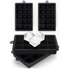 Blumtal stampo ghiaccio silicone 2x24 - stampo ghiaccio con coperchio - stampi ghiaccio per cocktail da 2,6cm - cubetti ghiaccio silicone in M - stampi per ghiaccio stampo senza BPA - in nero blu