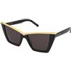 Saint Laurent SL 570 001 | Occhiali da Sole Graduati o Non Graduati | Prova Online | Plastica | Cat Eye, Ovali / Ellittici | Nero, Oro | Adrialenti