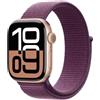 Apple Watch Series 10 GPS 42mm Rose Gold Aluminium Case with Plum Sport Loop - EU - EU