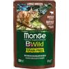 Monge BWild Grain Free Cibo Umido per Gatti - Taglia Grande - 14x85 gr - Bufalo