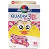 PIETRASANTA PHARMA SPA Master Aid Quadra 3D Girls Cerotti Assortiti Tnt Colorati Resistenti 20 Pezzi