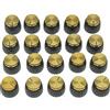 Dopro 20pcs Chitarra AMP Amplificatore Push on fit Manopole Nero w/Gold Cap per Marshall Amplificatore