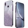 WBWONE Glitter Cover per Huawei P Smart 2019 / Honor 10 Lite, Bordo Elettroplaccato, Custodia Morbida con Adesivi Scintillio, Anti-Graffio Case - Viola