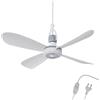 Bestlivings, ventilatore da soffitto mobile, 230 V/5 Watt, diametro 40 cm, ventilatore portatile con gancio e interruttore, a risparmio energetico