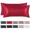 Blumtal Set di 2 federe seta - federa cuscino 50x70 in Raso - Protezione Capelli e Pelli Delicate, Morbidi e Antistatiche - 2 Pezzi con Chiusura a Busta, certificati Oeko-Tex -Rosso