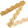 NBEADS 4.37 iarda Nastri in Poliestere con Ricamo Oro, 6.6cm Adesivo Goldenrod Lace Trim Ferro su Pizzo Fiore Metallico per Cucire Costumi Abiti Decorazioni per La Casa Accessori per Indumenti