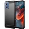 FORCELL CUSTODIA B-CASE TPU SILICONE COVER CASE PER MOTOROLA MOTO G34 5G CARBON METAL BLACK