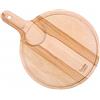 Creative Home Tagliere da Cucina in Legno Rotondo | 40 x 30 x 1.5 cm | Per Aperitivo Pizza Pane Formaggi | Manico. Scanalatura per Succo e Spazio per Ciotola | Legno di Faggio Naturale | Reversibile