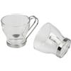 TrAdE Shop Traesio TradeShopTraesio - 6 TAZZINE 120ml Tazza Caffe' in Vetro con Manico Acciaio Bicchiere Espresso Bar