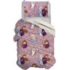 hermet Frozen, Set Copripiumino Singolo Cotone, Rosa, Sacco 155x200, Federa 50x80, Disney, 100% Cotone, Prodotto Ufficiale