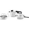 Fissler, Set da 4 pezzi con pentola a pressione Vitavit Premium 4.5 L, diametro 22 cm, con padella a cottura rapida 2.5 l , diametro 22 cm, con coperchio in metallo, per cottura a induzione