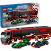 Lego City 60445 - Autotrasportatore F1® con monoposto RB20 e AMR24