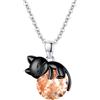 Vadmans Gatto Nero Collana in Argento Sterling Gatto Ciondolo di Pietra Portafortuna Gioielli per Donne Amanti dei Gatti Regali (11- Novembre)