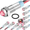 RUNCCI-YUN 10 pezzi 12V-24V 6mm LED Pannello Pilota Cruscotto Spia Indicatore Lampada Auto Furgone Barca Indicatore Luminoso Lampada Pilota Cruscotto Lampadine Direzionale(Rosso)