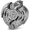 Keller & Weber DND Ruota Dadi Spinner 7-in-1 - Drago Metallici D&D con Scatola, Spinner di Roulette, Accessori per Giochi di Ruolo e Società - Argento Scuro