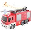 LioMaxi Scala 1:16 Camion Pompieri Giocattolo per Bambini, Autopompa Antincendio a Inerzia Luci & Suoni,con pompa spruzzatrice d'acqua, scala estensibile, Rosso (scala a pioli)
