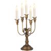 Sziqiqi Candelabro Portacandele a 5 Bracci Vintage, 29,5cm Candeliere Metallo per Tavolo da Pranzo Camino Mantello Decor, Bronzo