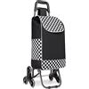 Kono Carrello Spesa 6 Ruotes Carrello Saliscale Pieghevole 2 en 1 Trolley per La Spesa con Borsa Impermeabile Rimovibile (Nero)