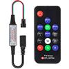 BTF-LIGHTING WS2811 e WS2812B 14 tasti DC5V-12V Wireless RF Led RGB Controller 300 tipi di effetti di luce Colore digitale LED Moduli di luce stringa Black