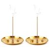 SUPRROW Porta Incenso 4 in 1, Bruciatore di Incenso in Ottone Portaincenso con Raccogli Cenere in Acciaio Inossidabile da 14 cm, Grande Bruciatore di Incenso per Decorazioni la Casa
