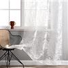 Delien Tenda in voile bruciato con motivo a foglie, tenda trasparente con fettuccia arricciata, per soggiorno, pannelli per tende 140 x 260 cm (larghezza x altezza), colore bianco, 1 pezzo