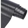 BENECREAT Pelle PU 33cmx140cm Rotolo in Pelle Nera Tinta Unita Ecopelle Sintetica per Vestire Cucito Crafting - Nero, 0.4mm di Spessore