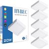 CLAR HYBEC - Plafoniera LED Soffitto Quadrata, Lampada Cucina e Bagno, Lampadario Esterno, 6500ºK, 20W (Pack 5)