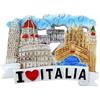 KUSTOM ART Calamita Magnete da frigorifero 3D di Resina Venezia Italia Campanile San Marco Colosseo Torre di Pisa Regalo Casa Cucina da Collezione Anche per Frigorifero Diametro 6,5 cm