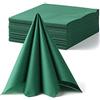 LEKOCH Tovagliolo Dinner Feel in lino con asciugamano monouso Decorativo| Asciugamani di carta per matrimoni Ristorante Feste in cucina | 40 cm x 40 cm Confezione da 50 pezzi（Verde）