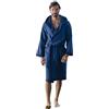 nice homeit Accappatoio Donna e Uomo in Spugna 100% Cotone - Accappatoio Super Assorbente con Cappuccio - Morbido, Leggero, Anti-Pilling, Design Italiano. (L, BLU SCURO)